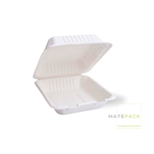 Envase bagasse 23.6x23.5cm 1150ml
